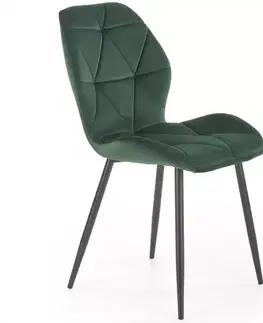 Čalúnené stoličky Stolička K453 Velvet/Kov Tmavozelený