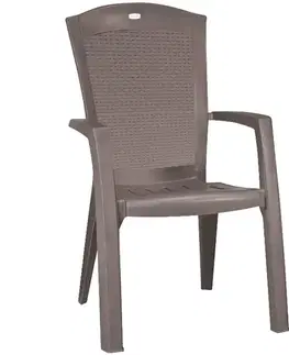Záhradné plastové kreslá Stolička Minesota cappuccino