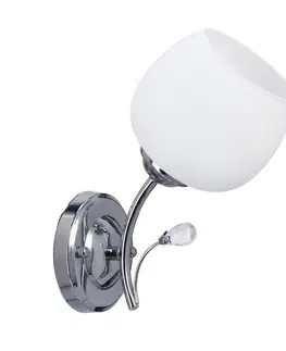 Nástenné svetlá Nástenná lampa Estar chróm E27 s bielym tienidlom
