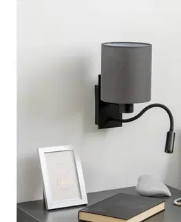 Svietidlá BRILAGI - LED Nástenná lampa NUBILA 1xE27/25W/230V + LED/3W čierna/antracit BG1558+BG1574