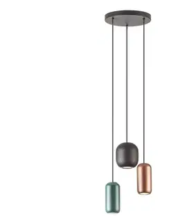 Svietidlá Redo 01-3480 - Luster na lanku BOOM 3xGU10/10W/230V pr. 33 cm čierna/zelená/hnedá 01-3480