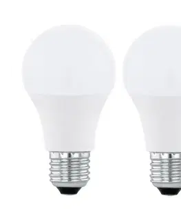 Žiarovky SADA 2xLED RGBW Stmievateľná žiarovka A60 E27/9W/230V 2700-6500K + DO - Eglo 11587 11587
