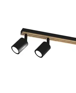 Svietidlá  Bodové svietidlo TERRA 3xGU10/8W/230V čierna/dub 9958