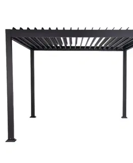Pergoly KONDELA Zia hliníková bioklimatická pergola 300x300 cm antracit
