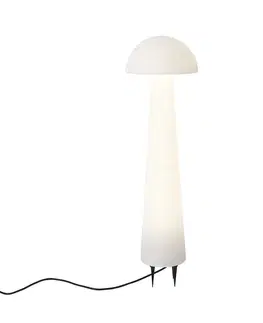 Vonkajšie stojanové svietidlá Stojaca vonkajšia lampa biela 80 cm vrátane LED IP44 - Fungi