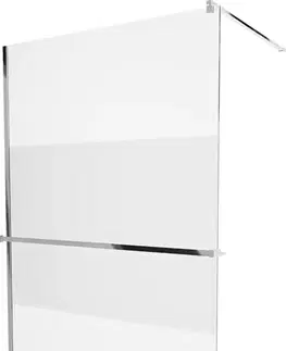 Sprchové dvere MEXEN/S - KIOTO Sprchová zástena WALK-IN s poličkou a držiakom uterákov 70 x 200, transparent/matné sklo 8 mm, chróm 800-070-121-01-35