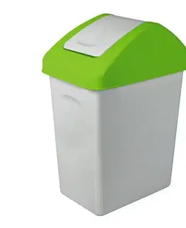 Odpadkové koše Kinekus Kôš na odpad preklápací, 10L, plastový, SWING, zeleno - sivý