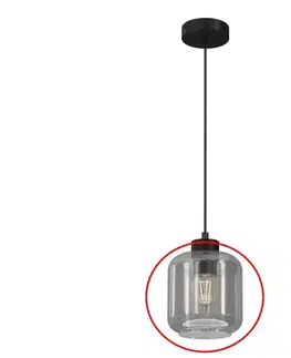 Lampy  Náhradné sklo pre luster SOMBRA E27, priemer 16 cm, zadymená sivá PLM9371