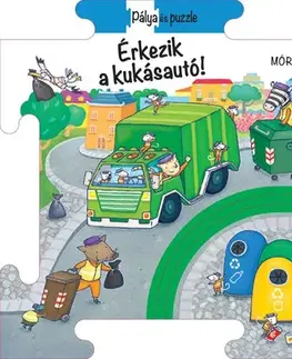 Leporelá, krabičky, puzzle knihy Puzzle és pálya - Érkezik a kukásautó