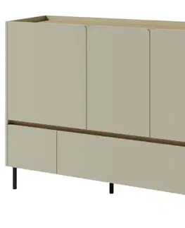 Komody do spálne Komoda Luca LC8 2S3D eukalyptus/dub baltic