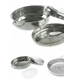 Hrnce Kinekus Hrniec, pekáč oceľový s pokrievkou + parná vložka 5,6L-34cm oválny