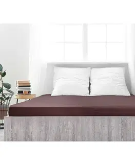 Plachty 4Home jersey prestieradlo Ideál tmavohnedá, 100 x 200 cm