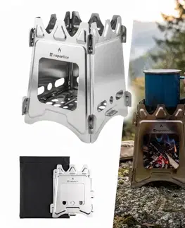 Outdoorové variče Skladací turistický varič na drevo inSPORTline Stefol