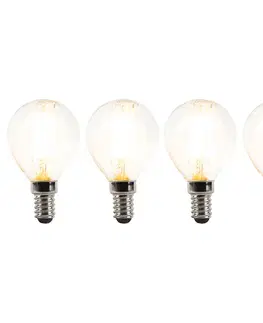 LED osvetlenie Sada 4 stmievateľných LED žiaroviek E14 P45 číre 3W 250lm 2700K
