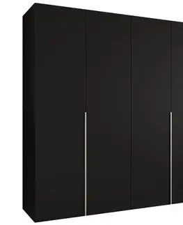 Šatníkové skrine Skriňa Alicante I 200 čierna/strieborný