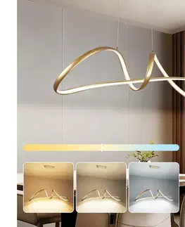 Svietidlá BRILAGI-LED Stmievateľný luster na lanku TWISTER LED/60W/230V 3000-6000K zlatá+DO BRI487