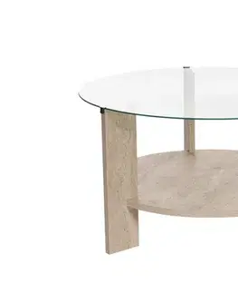 Konferenčné stolíky Konferenčný stolík Clara - Travertine, Transparent