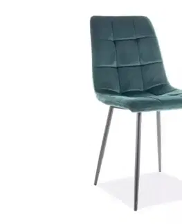 Kuchynské a jedálenské stoličky Signal Jedálenská stolička MILA VELVET Farba: Zelená / Bluvel 78