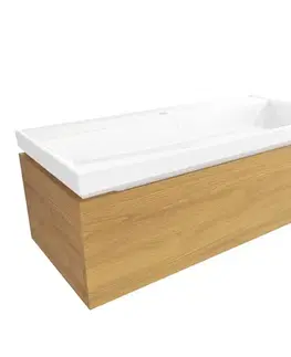 Kúpeľňový nábytok Kúpeľňová skrinka s umývadlom SAT Feel 100x30x46 cm medový dub mat SATFEEL100DMU4 SATFEEL100DMU4