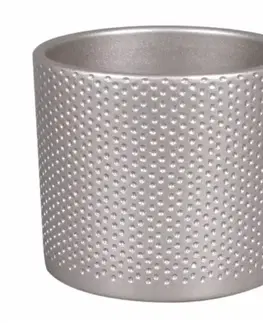 Záhrada Obal na kvetináč Zeus Dots 17 cm sivý