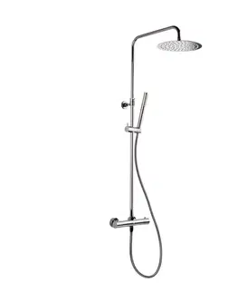 Sprchy a sprchové panely Sprchový systém SAT na stenu s termostatickou batériou PVD Gun Metal SATDASSTK SATDASSTK