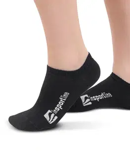 Pánske ponožky Bambusové členkové ponožky inSPORTline Silvatic Ankle AG+ antibakteriálne - 3 páry čierna - 35-38