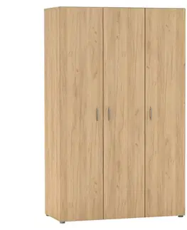 Šatníkové skrine KONDELA Ramsa 3 trojdverová šatníková skriňa dub craft zlatý
