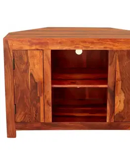 TV stolíky TV stolík rohový Kali 110x70x50 indický masív palisander