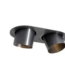 Zapustené svietidlá Okrúhle zapustené bodové svetlo tmavosivé GU10 70 mm sklopné 2-svetlo - Installa