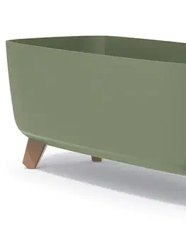 Kvetináče a truhlíky NABBI DGCL600 plastový kvetináč na nožičkách 58 cm zelená