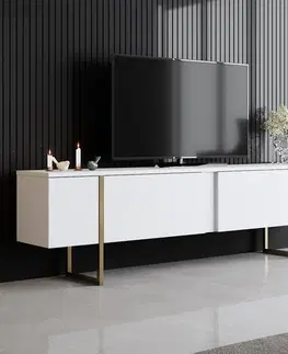 TV stolíky TV stolík Luxe - White, Gold