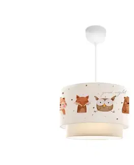 Svietidlá  Detský luster CANDY 1xE27/40W/230V biela/hnedá 780SGN4660