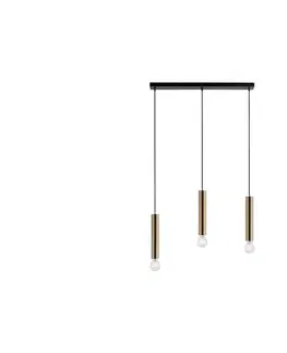 Svietidlá Leuchten Direkt 15618-60 - Luster na lanku BRUNA 3xE27/60W/230V mosadz 15618-60