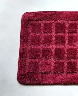 Kúpeľňové predložky Kúpelňová predložka kocka Bordová 50x80 cm TiaHome