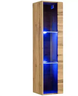 Vitríny v podkrovnom štýle Závesná skrinka Switch WW2 Wotan +LED