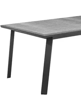 Stolčeky DEOKORK Hliníkový stôl ALORA 170/264x101 cm (šedo-hnedý)
