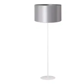 Lampy  - Stojací  lampa CANNES 1xE27/15W/230V pr. 45 cm strieborná/biela 602914