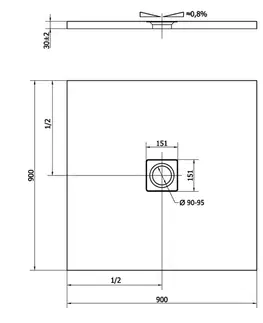 Vane POLYSAN - FLEXIA sprchová vanička z liateho mramoru s možnosťou úpravy rozmeru 90x90cm 71546