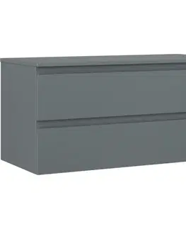 Kúpeľňový nábytok MEXEN/S - Orio kúpeľňová skrinka pod umývadlo 100 cm s doskou, 2 zásuvky, grafit mat 91A10-10047-2-BFFC66