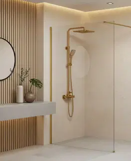 Sprchové dvere REA/S - Sprchová zástena Flexi Transparent / Brush Gold 90 KPL-K99266