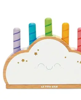 Drevené hračky LE TOY VAN Drevený dúhový obláčik s vyskakovacími paličkami
