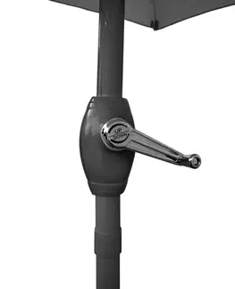 Záhradné slnečníky a doplnky Happy Green Slunečník s kličkou 230 cm ANTHRACITE 