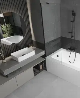 Sprchové dvere MEXEN/S - Vega obdĺžniková vaňa 150 x 70 cm s panelom + vaňová zástena 60, transparent, čierna 550115070X9506000070