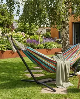 Záhradné hojdačky Avenberg Relaxačná hojdačka Belinda, červená-biela-žltá-tyrkysová