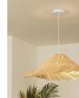Svietidlá BRILAGI - LED luster na lane CERIA BOHO 1xE27/40W/230V priemer 70 cm ratan EG300171+EG781136