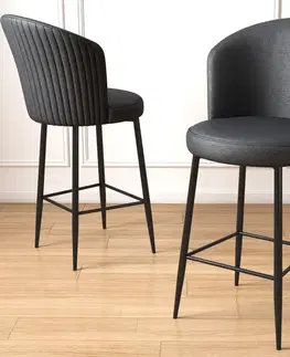 Barové stoličky Bar Stool Set (4 Pieces) Uras - Anthracite, Black