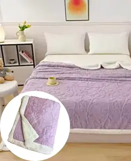 Deky Deka flower luxury baranková z mikroplyšu fialová 200x230cm TiaHome
