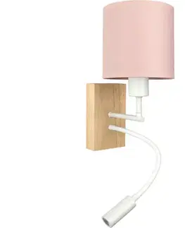 Svietidlá BRILAGI - LED flexibilná lampa BOBO WOOD 1xE27/25W/230V + LED/3W dub/biela/ružová BG1565+BG5582