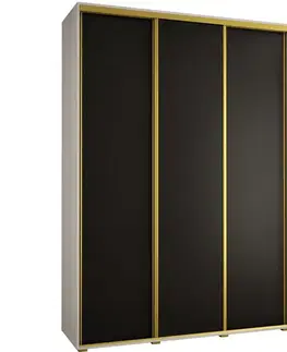 Šatníkové skrine Skriňa 45 Canaris 1 180 biela/čierna/gold