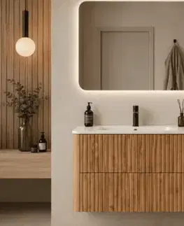 Skrinky do kúpeľne Elvisia Vysoká skrinka do kúpeľne LINEA Oak craft | 136 cm